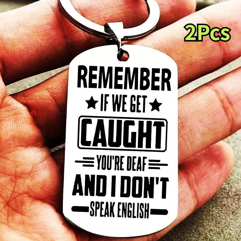 

2pcs Steel Novelty Keychains, " If " - Keyring,