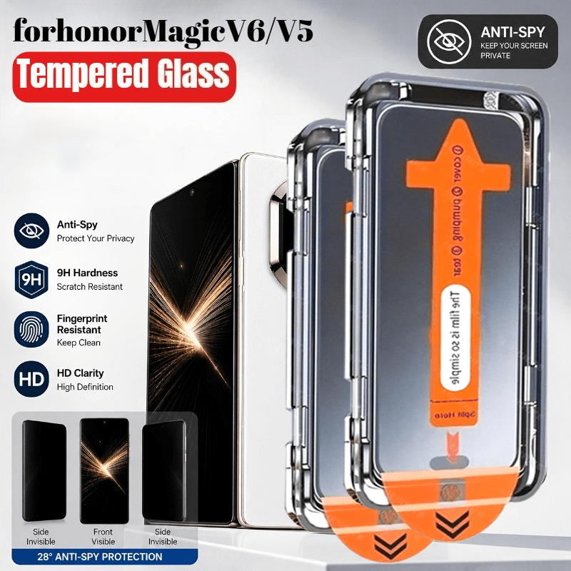 TEMU 2pcs Privacy Protection Film, Dust-trapping Design, Magic V5/v6/v3/v2 Full Screen Protectors, , Full Coverage, Resistant