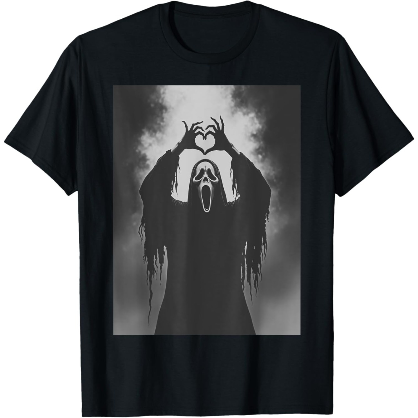 

Men's Casual Cotton T-shirt, Regular Fit, Round Neck, Stretch Fabric, Halloween Horror Poster Print, Unisex Adult Tee