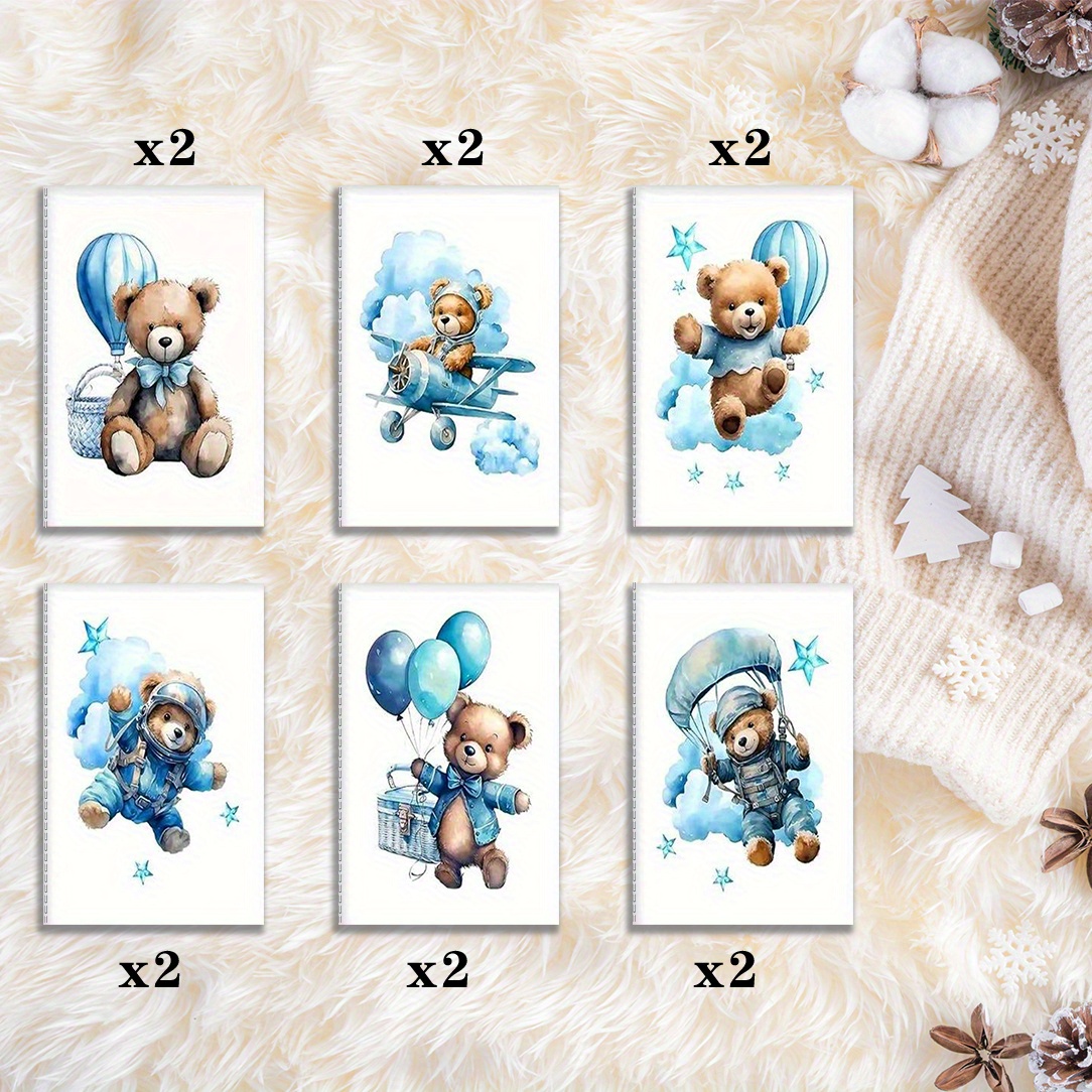 12pcs Airplane Star Mini Portable Notebooks Set