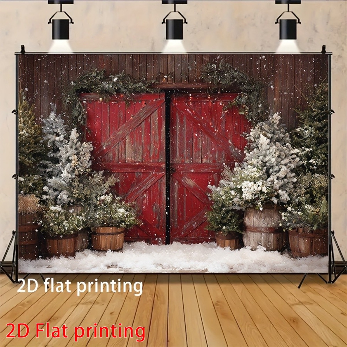 Christmas Barn Door Backdrop for Festive Decorations
