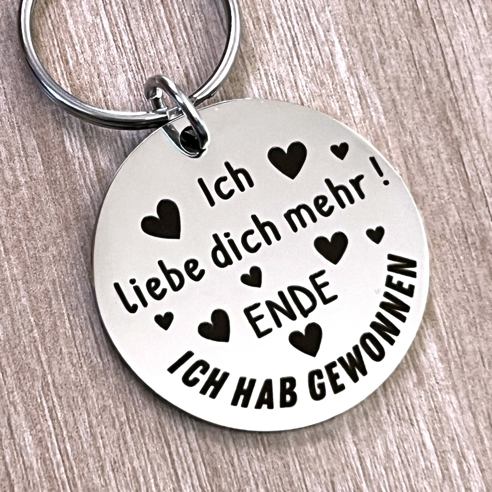 Keychain For Him Her, I The End Keychain, Valentine Anniversary Birthday Christmas Present