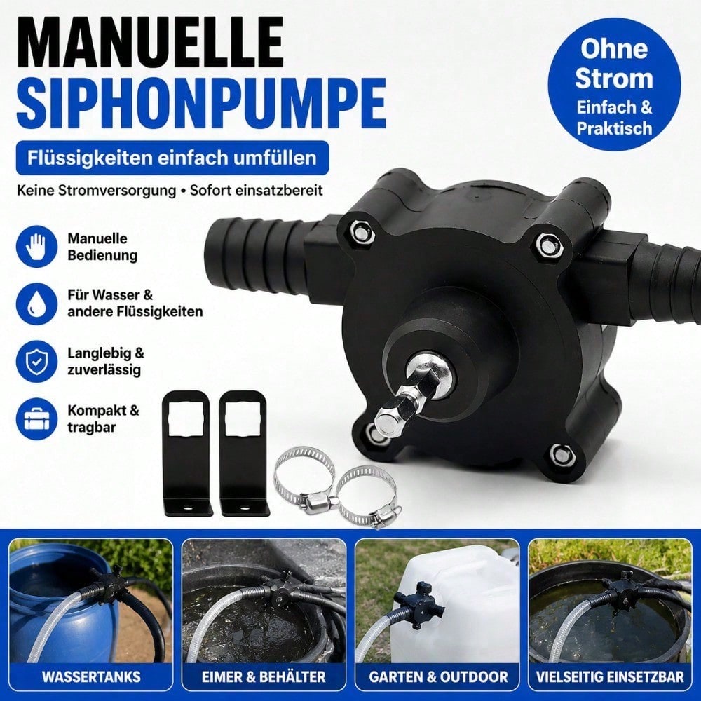 TEMU Manual Siphon Pump Liquid Transfer Pump, Drill Pump For Water, Electric Fluid Transfer Pump, Portable Filling Tool For Water Containers, Buckets