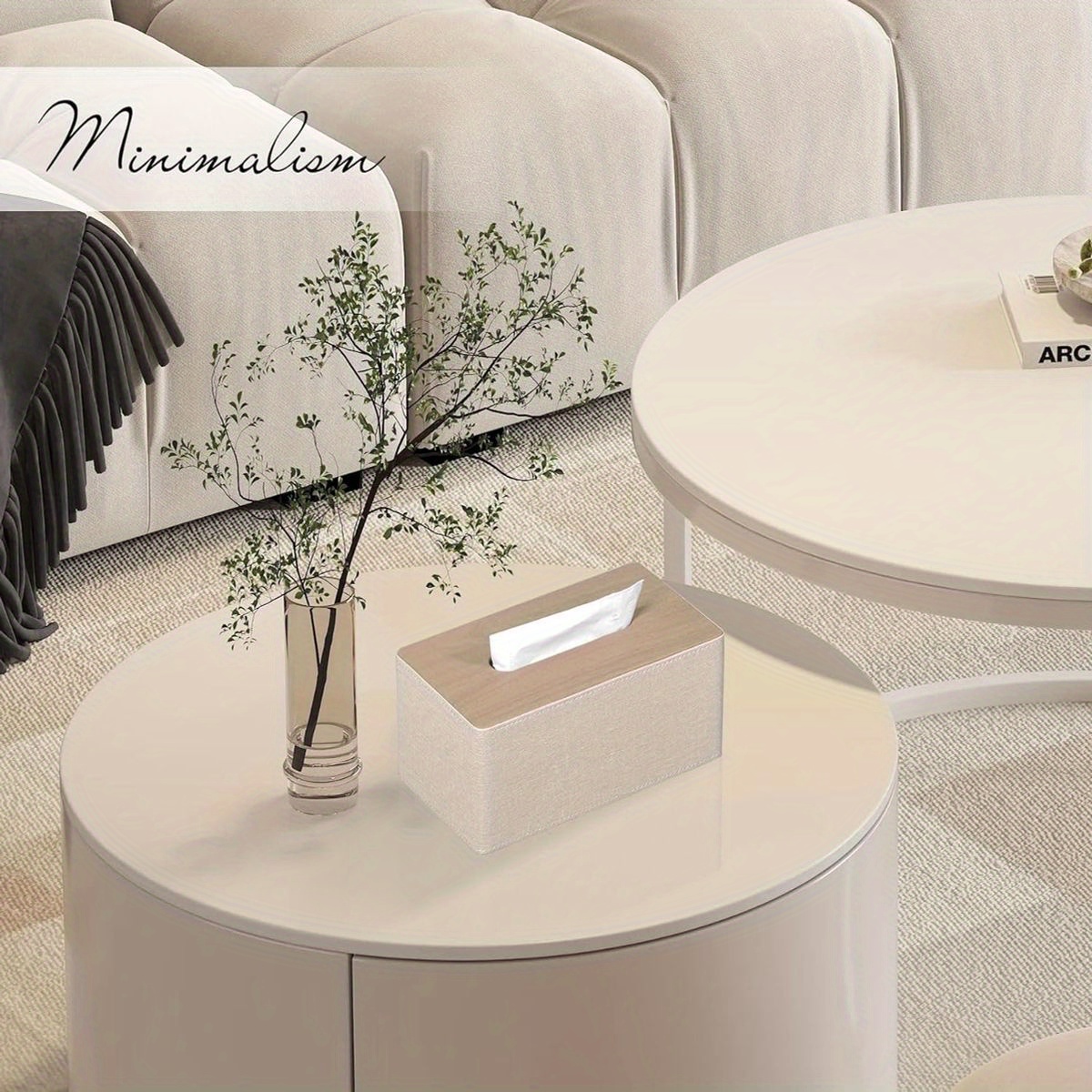 modern rectangular tissue box cover with magnetic closure - beige pu leather bathroom organizer, high quality dustproof storage cabinet holder for dresser, fits 9.8”l x 5.3”w x 4.3”h tissues - compatible with  //napkins - easy-  &   in beige, brown, black, white, gray, navy blue, light green, pink, purple, orange, red, yellow, and more, tissue holder bathroom Product details 1