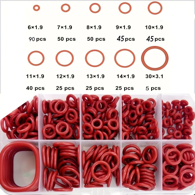 TEMU Set di guarnizioni O-Ring da 400 pezzi �� Resistenti all'olio e al calore, applicazione multimisura, per riparazioni automobilistiche, idrauliche