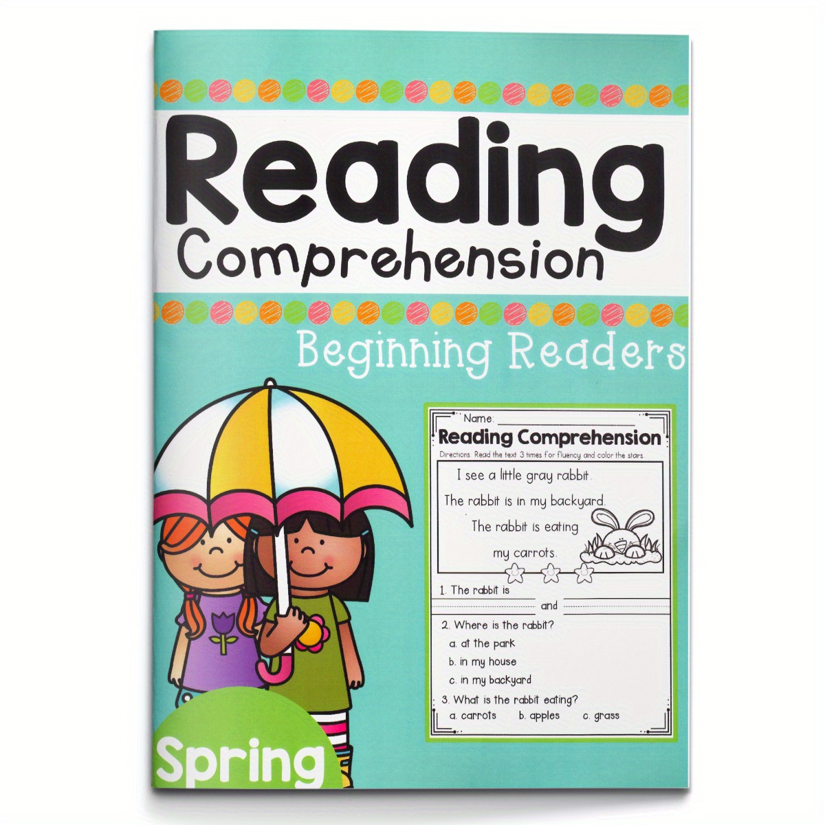 Spring Reading Comprehension Workbook for Beginning Readers: Short Stories with Picture Clues, Questions, and Writing Practice | 24 Pages of Fun Seasonal Literacy Activities