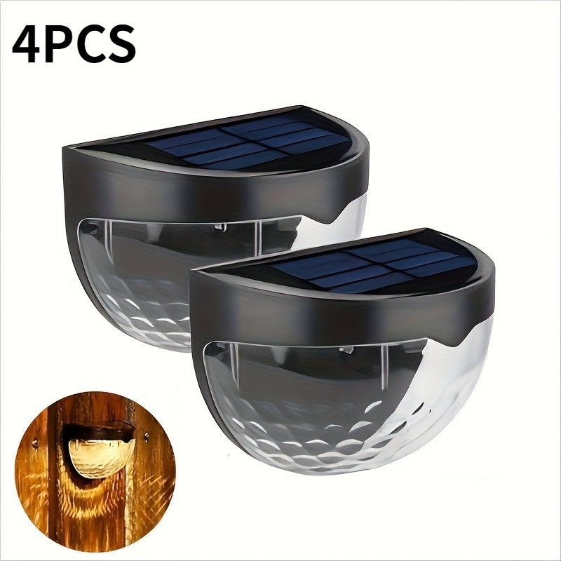 4pcs Solar Wall Mounted Lights Outdoor Wall Washer Lights Courtyard Garden Light And Shadow Lights Balcony Step Lights Perimeter Wall Lights