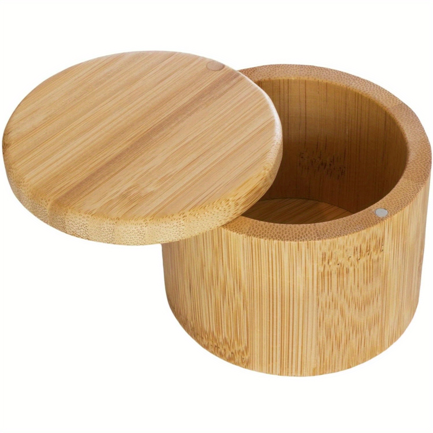 Bambus Aufbewahrungseinheit, Bambusbehlter fr Salz und Pfeffer -  Drehdeckel mit Magnet zur Erhaltung der Trockenheit, Kchenaufbewahrung fr  Salz und Pfeffer
