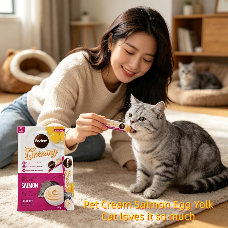   creamy salmon egg yolk cat sticks high moisture cat treats with   for   and   support Product details 7