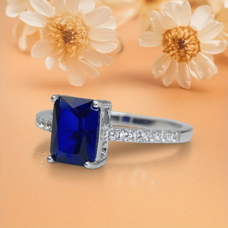 Unisex 2/3 Carat Radiant Cut Synthetic Ring, Stylish Accessory