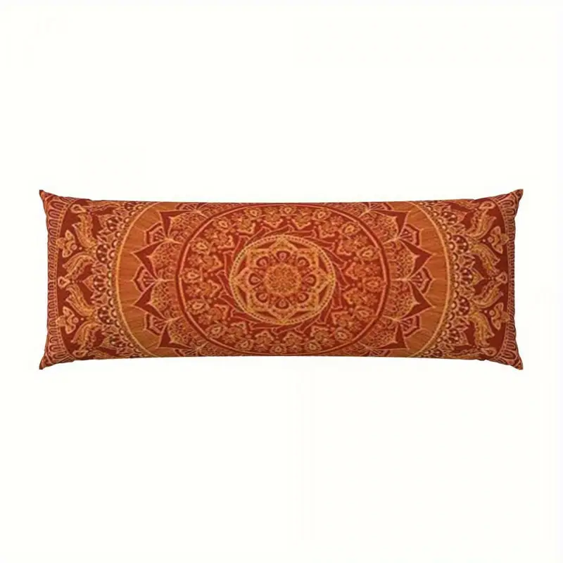 1pc antique mandala spice pillow cover 20x54 inch double sided print soft polyester fabric zipper closure machine washable ideal for sofa living room bedroom decor bedroom decor mandala pattern zippered pillowcase decorative pillows Product details 0