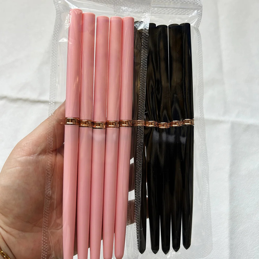 10pcs Nail Art Brush Set - Professional Nail With 0.3mm Line Brush For Gel Polish, Featuring Pink Handles (for Precise Detailing, Chalk Art, And Floral Painting)