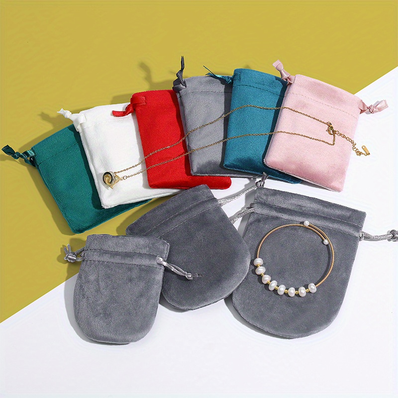 Custom 15/30/60 Oval Drawstring Flannel Jewelry Bags