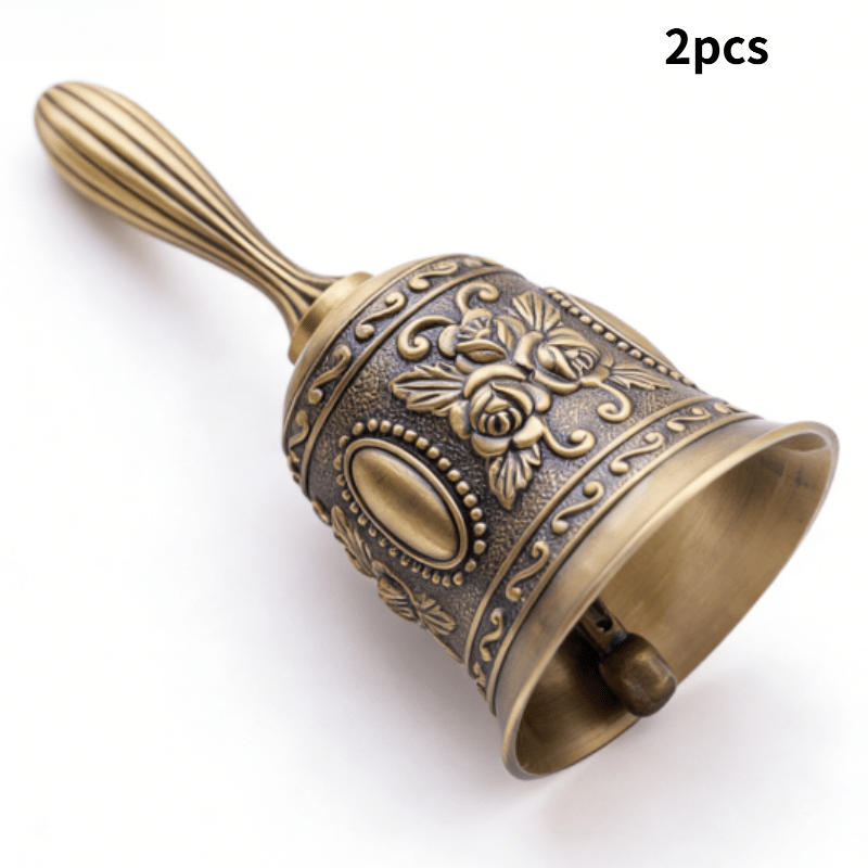 TEMU 2pcs Vintage Hand-cranked Bells - Loud Calling Bells For Bedside, Dinner, Weddings, Christmas And Festive Parties