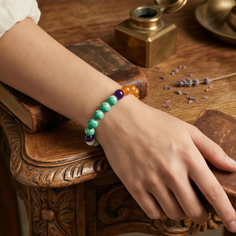 Vintage Workwear Style Natural Turquoise Bracelet, Unisex