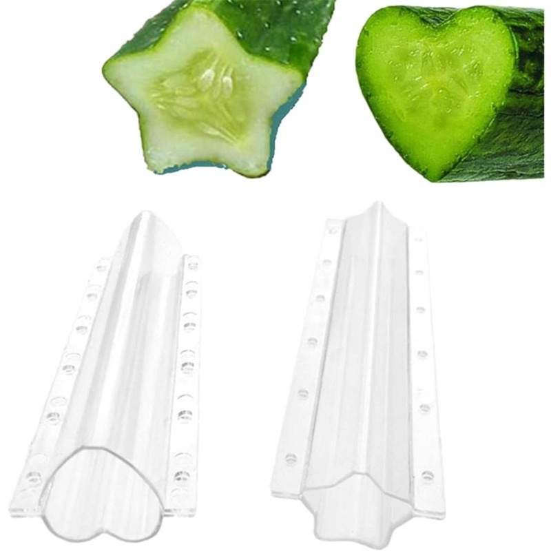 2pcs cucumber shaped growing mold plastic heart shaped five pointed star transparent   and vegetable planting mold reusable use in   or home garden lettuce   perfectly  