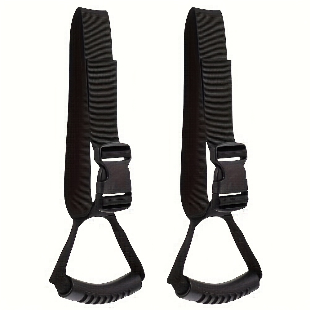 TEMU 2pcs Heavy-duty Car Door Handle Assist Straps With Adjustable Bands - Non-slip Grip, , Compatible With Most Vehicles - For Seniors, Disabled,