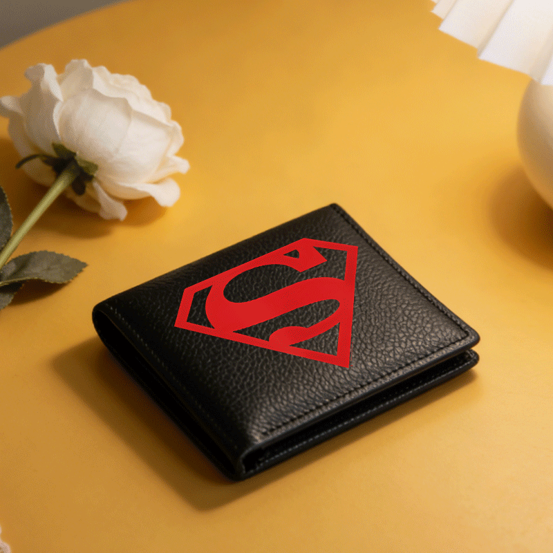 TEMU Wb Superman Fashionable Men's Wallet Card Bag With Id Card Slot Large Cash Slot Important Item Storage Safe Durable Versatile