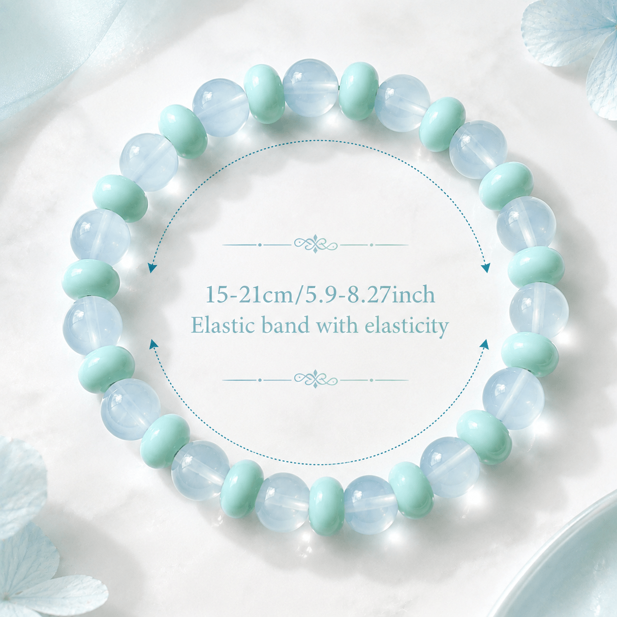 Lucky Bead Bracelet with Moonstone & Mint Green Beads