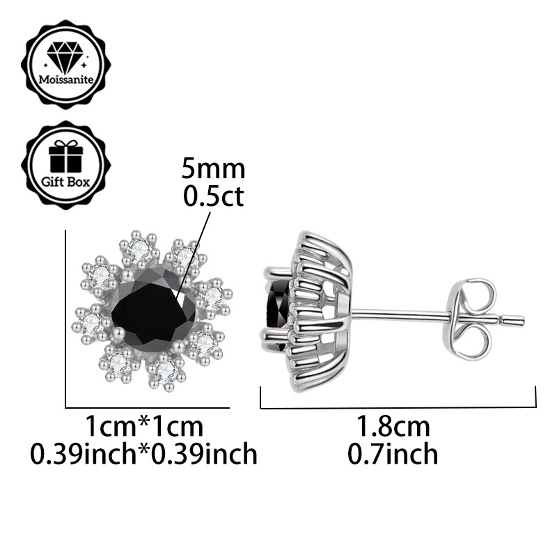Women's Colorful Moissanite Stud Earrings