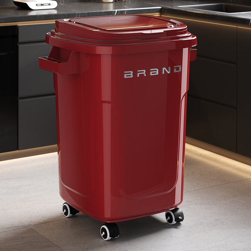 1 küchen-abfalleimer im industriestil, extra groß, mobiler toilettenpapierkorb mit rädern, hoher mülleimer für den außenbereich