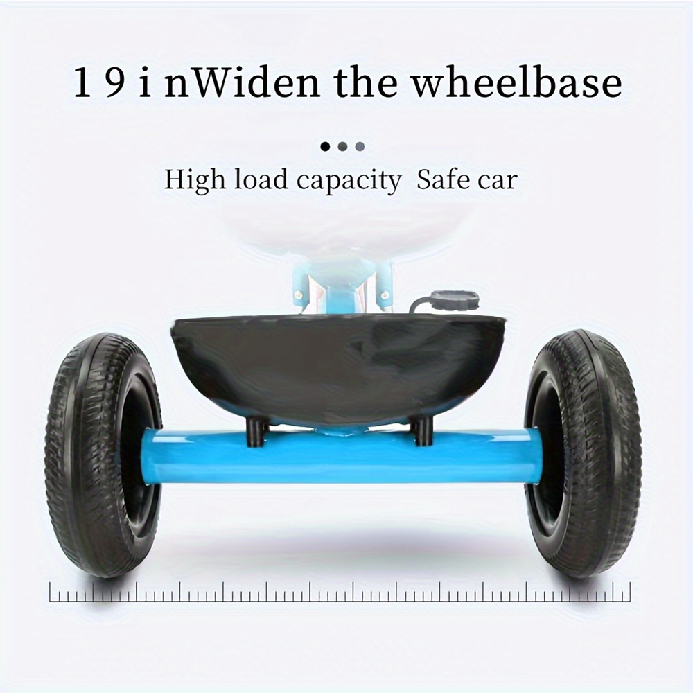 tricycle with storage basket& adjustable seat- durable frame,   learning to ride, red, tricycle,   design, sturdy construction details 2