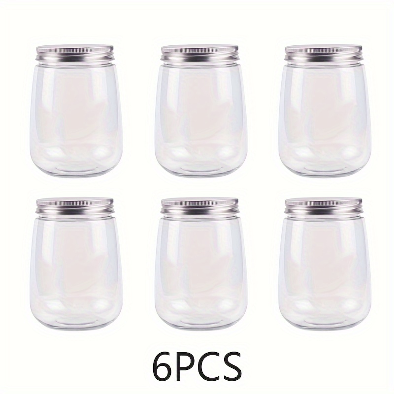 Image of 17oz Transparent Storage Jar With Lid, Round Storage Jar, Diy Handicraft Storage Jar, Jewelry Accessories Sample Storage Box, Art Supplies, Liquid Storage Box, Pack Of 6