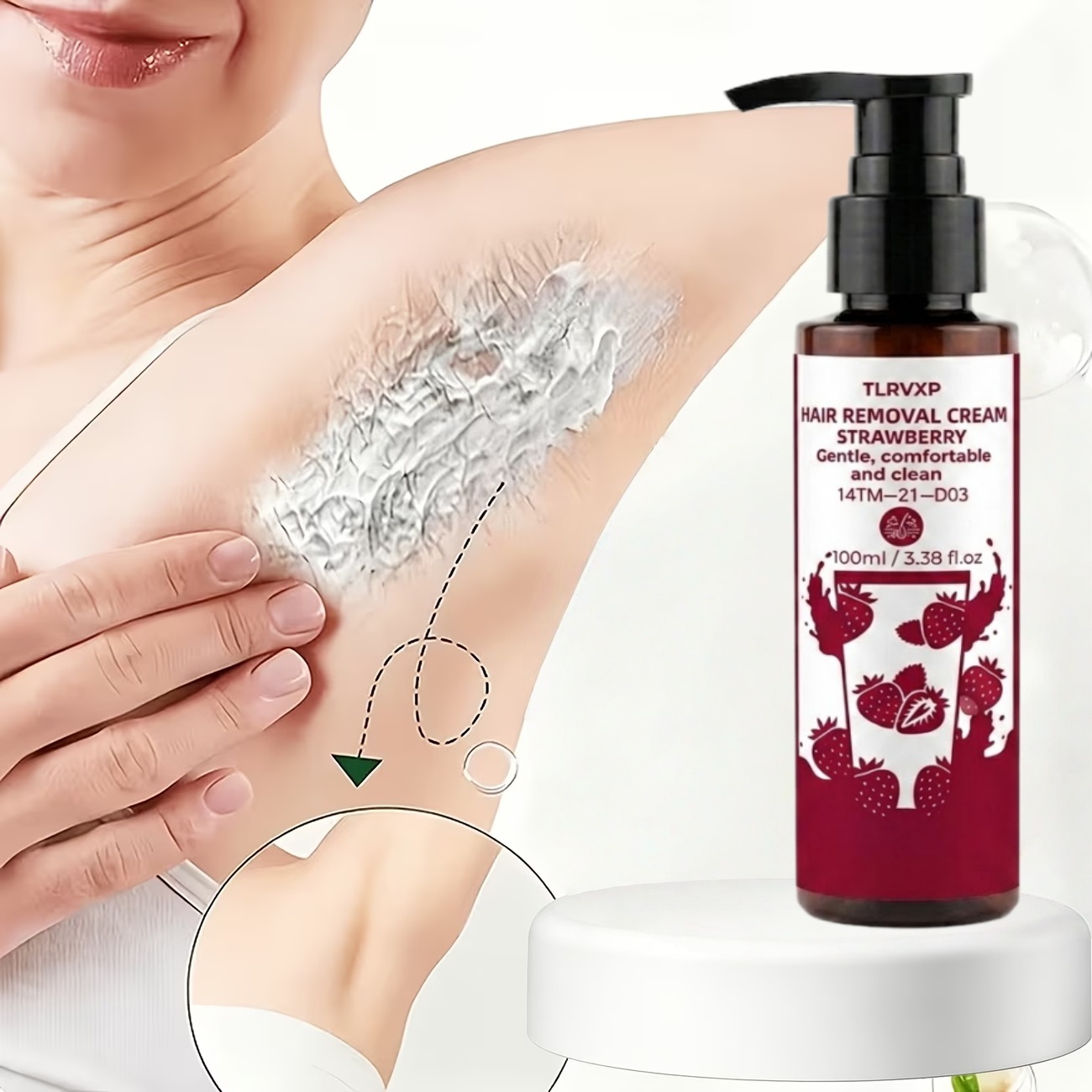Image of Depilatory Cream, Watermelon, Urea And . Mild And Skin-friendly For Men And Women, Skin Smooth And Fresh After Use, Ideal For Summer .