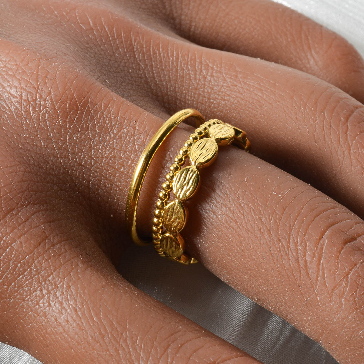 1pc Middle East Directional New Retro Spliced Oval Adjustable Stainless Steel Ring, Suitable For Men And Women Daily Versatile Wedding Clothing Additions