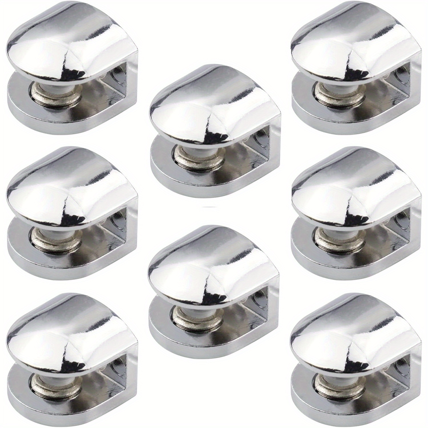 TEMU 8 pezzi Staffa per ripiano in vetro (Clip regolabile , materiale in di ) Supporto per scaffale in vetro montato a parete ( 6-8 mm)