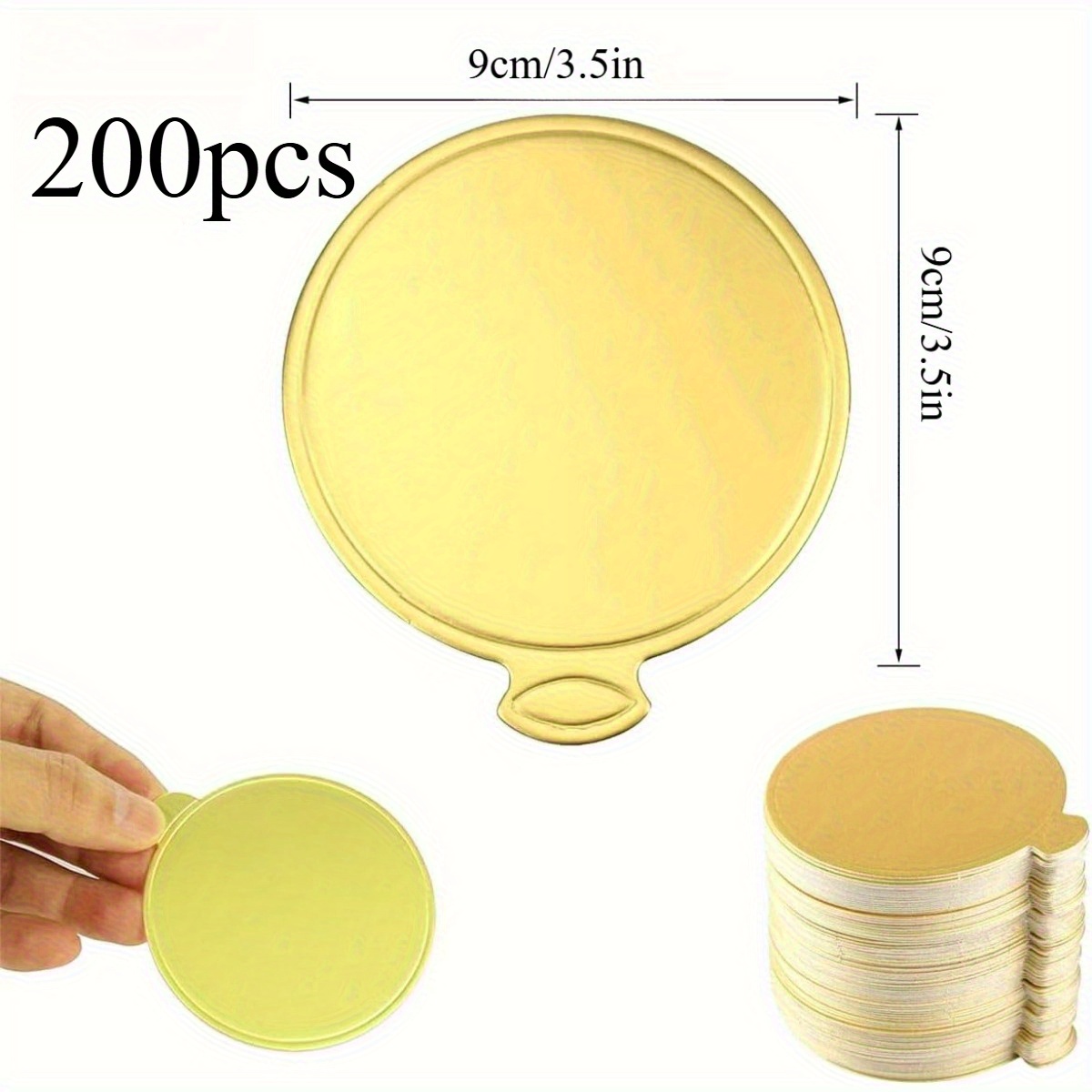 Image of 200pcs Mousse Boards, Mini Cheesecake Boards Cardboard Cake Bases Dessert Trays For Display Wedding Birthday Party Cake Pastry Decoration.