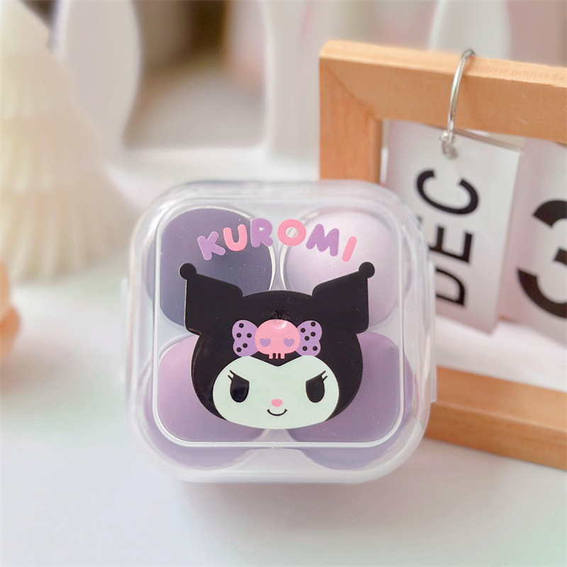 Image of 4pcs Cartoon Makeup Sponge Set, Gradient Color Makeup Sponge For Wet And Use, Makeup Sponges - Fragrance-free, Hydrophilic Polyurethane, Suitable For Foundation Application
