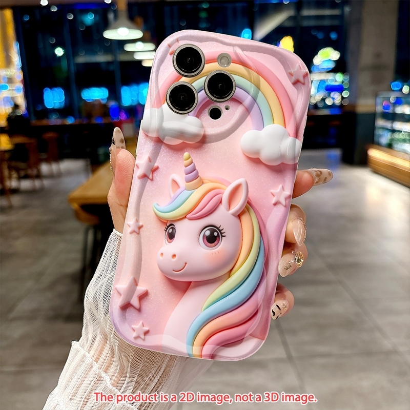 TEMU Phone Case: 2d Flat Cute Cartoon Unicorn Soft Phone Case Suitable For Iphone 17 16 15 14 13 12 11 Pro Plus Pro Max 17air 16e 13 12 Mini X Xr Xs
