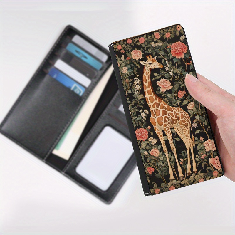 

Chic Giraffe Print Women' - Slim, Fashionable Bifold With 10 Card Slots & Id Pocket, Daily Use