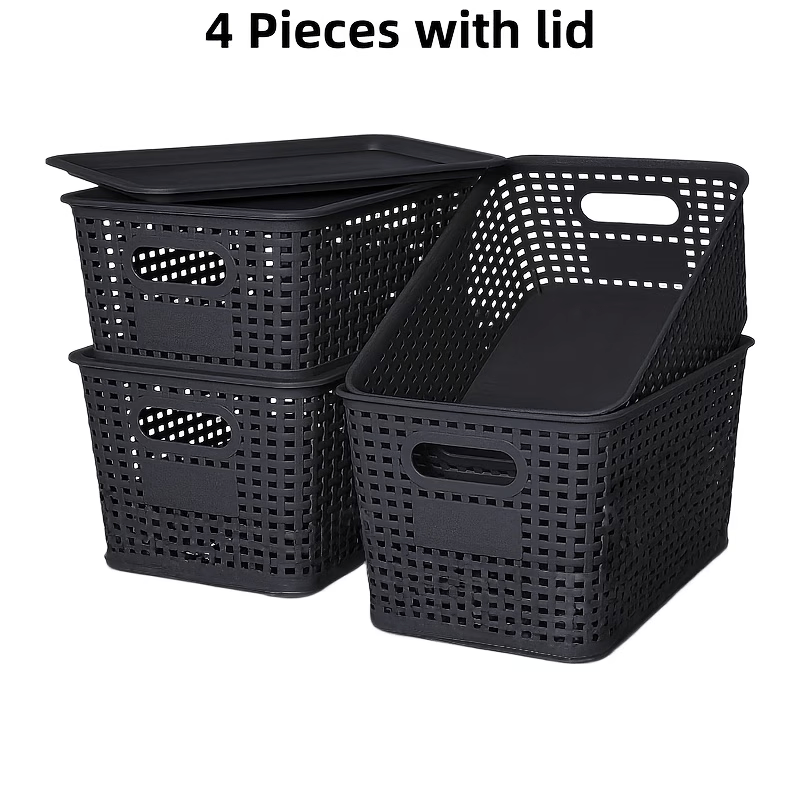 TEMU 8/4 pièces - Organisateurs encombrants avec couvercles pour étagères/placard/bureau | Utilisation multi-scènes en dortoir, salle de jeux et
