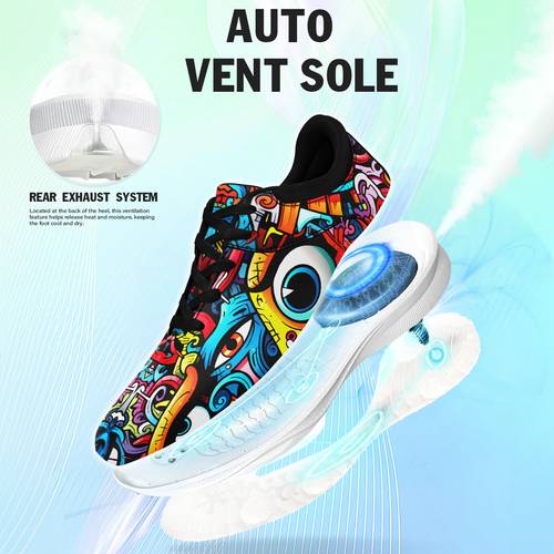 mens fashion graffiti slip on golf shoes breathable durable comfortable golf footwear for golf course