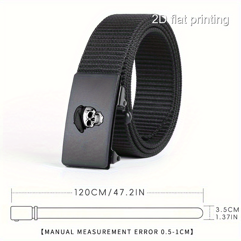 Men's Paris Skull Pattern Automatic Buckle Belt