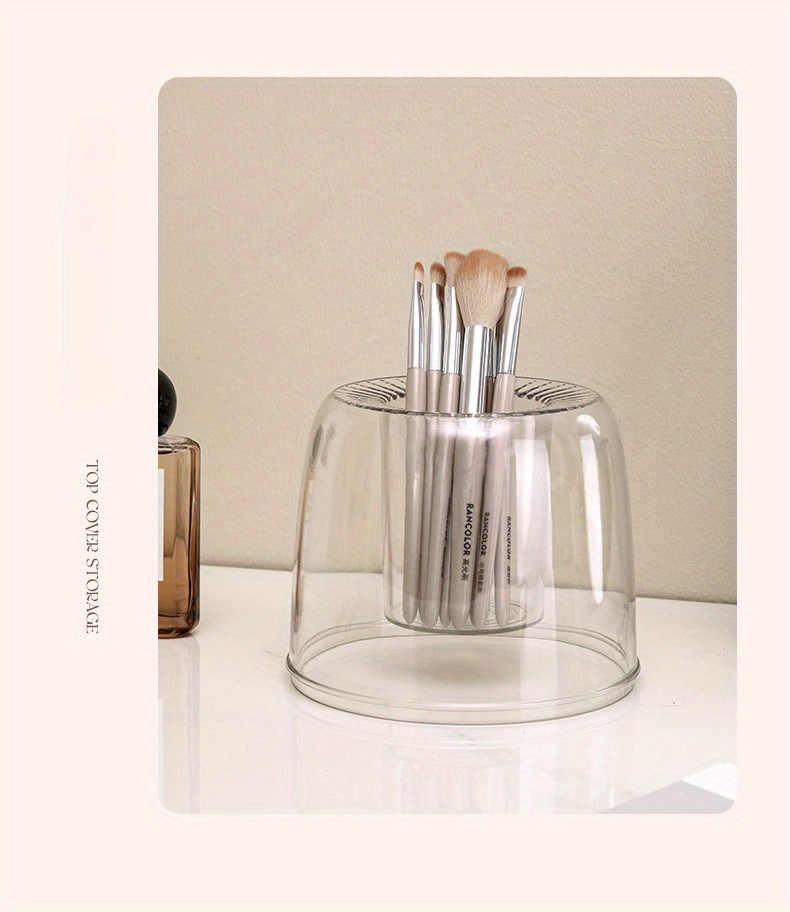 premium rotating makeup carousel   cosmetic organizer with sealed cover precision compartments for brushes lipsticks brow pencils luxe vanity centerpiece Product details 11