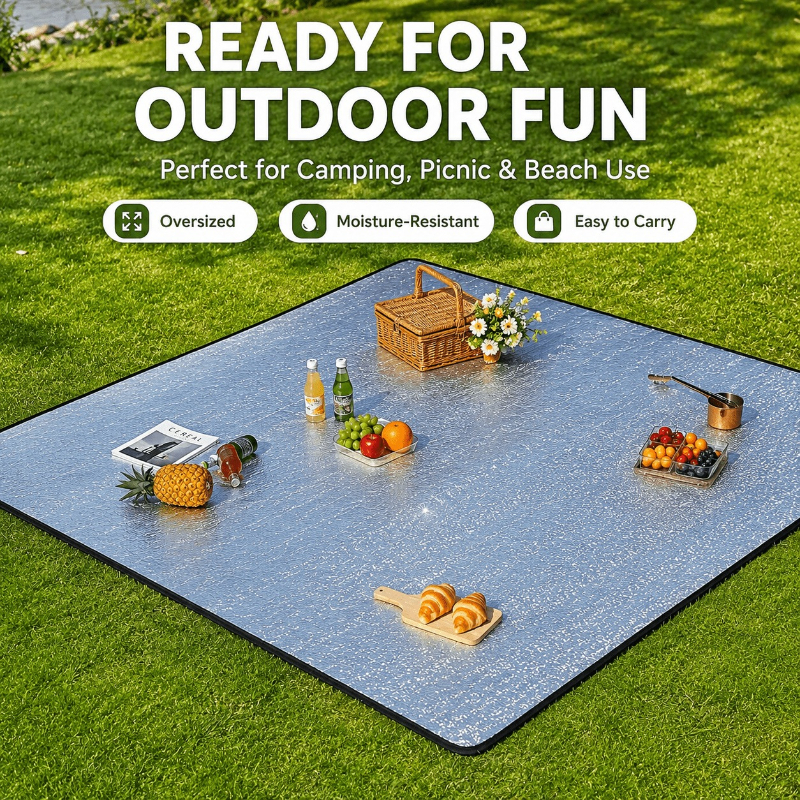 Oversized Camping Mat with Storage Bag, 200cm x 200cm