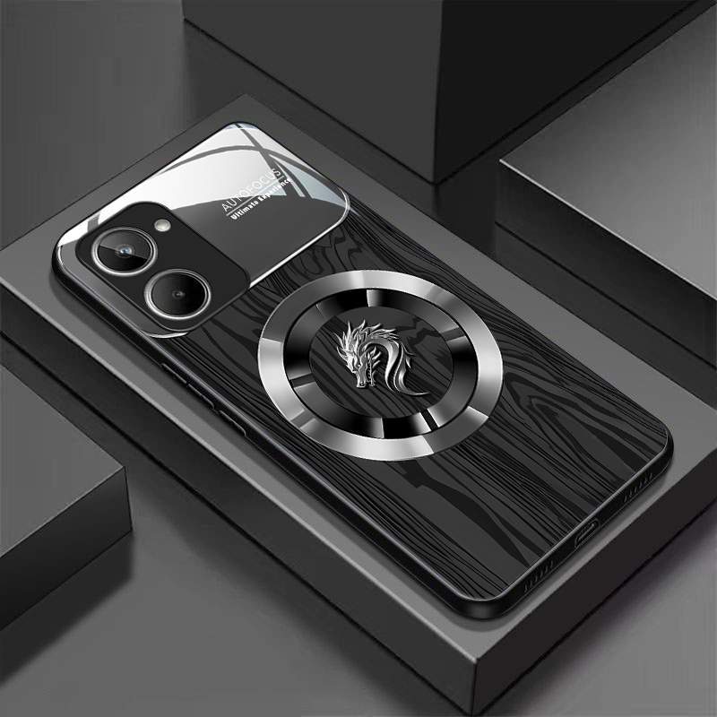 TEMU Custodia per telefono - Compatibile con Realme 10, questa cover posteriore in vetro temperato ultra- combinata con una cornice morbida offre