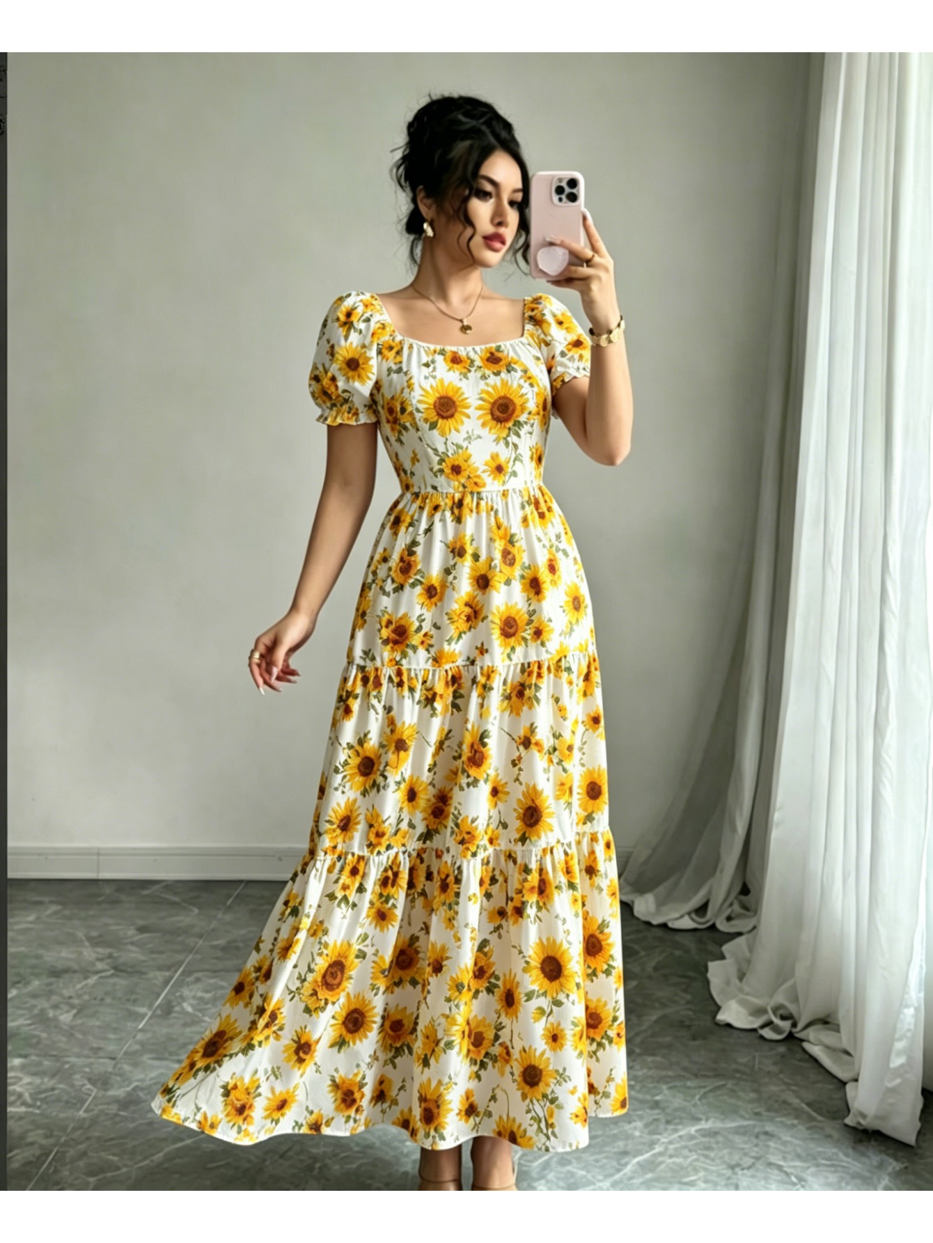 sunflower dress sold on Temu United States sunflower dress sold on Temu United States