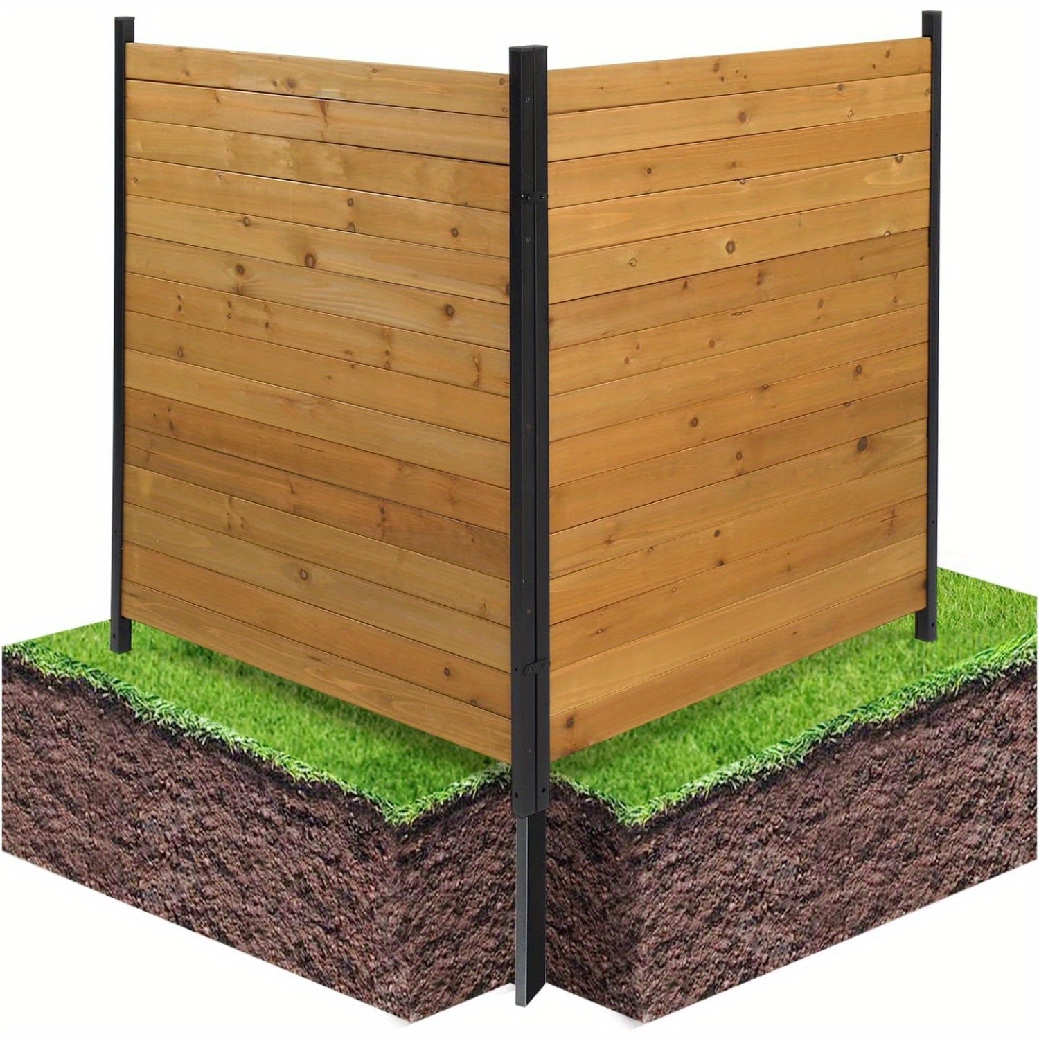 TEMU Decorative Privacy Fence Panels (2pcs), 42x39in Outdoor Barrier For Ac Units And Trash Can