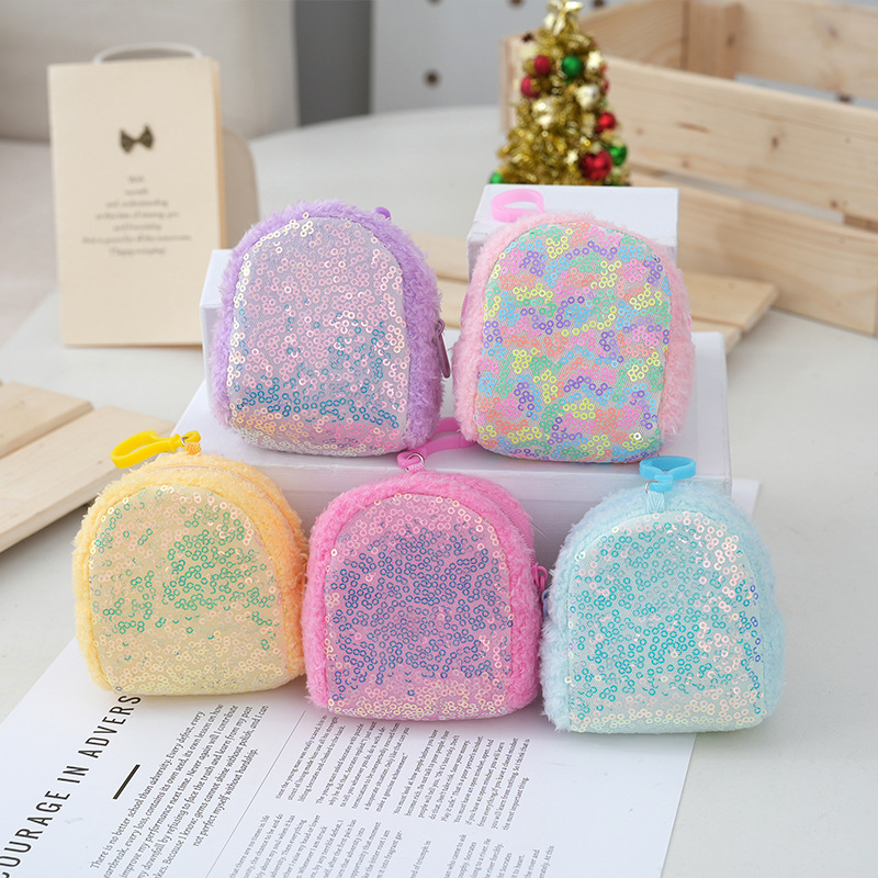 

Laser Glitter Small Backpack Coin Purse Makeup Bag Earphone Storage Bag Card Bag