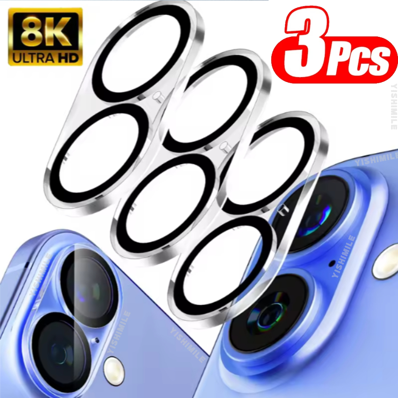 TEMU 3pcs Hd Camera Lens Protectors Compatible With For Iphone 11 12 13 Plus 16e 17 Air 17e - Ar High , Lens Protection Decoration Additions,