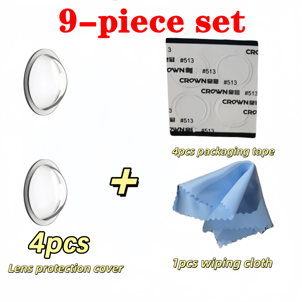 TEMU 9pcs (4 Covers And 4 Adhesives And 1 Cloth) For Protecting The Front And Rear Cameras Of The 360-degree Panoramic Imaging System. Dust-proof,