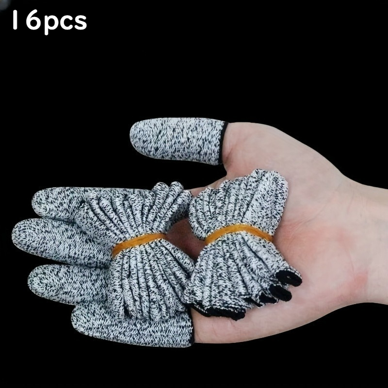 TEMU 16pcs Thickened Wear-resistant Fingertip Covers, Breathable Home Kitchen Cutting Gardening Picking Reusable Finger Sleeves