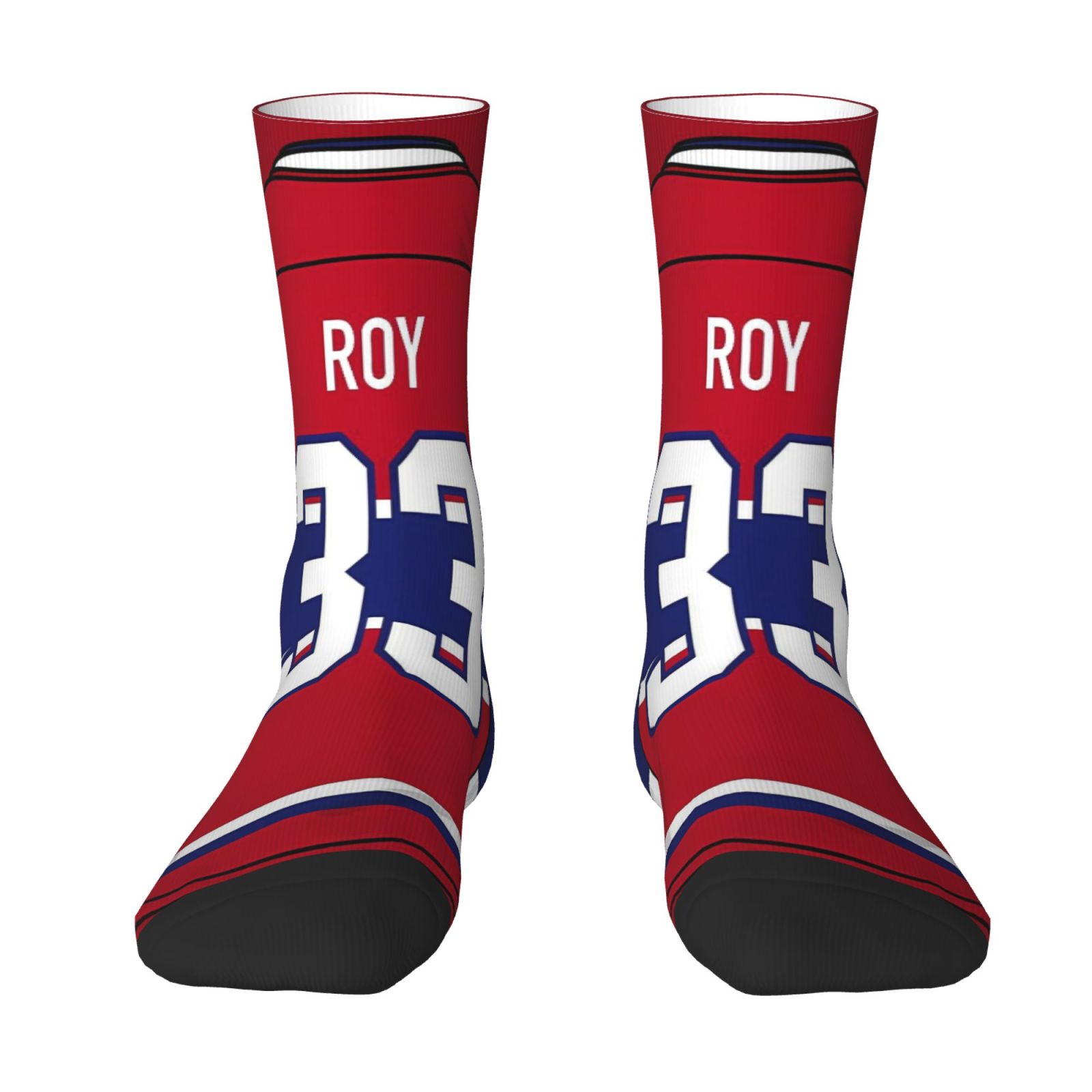 TEMU 1 Paire de Chaussettes Imprimées pour Homme en Polyester avec Affiche de Fan de Hockey sur Glace