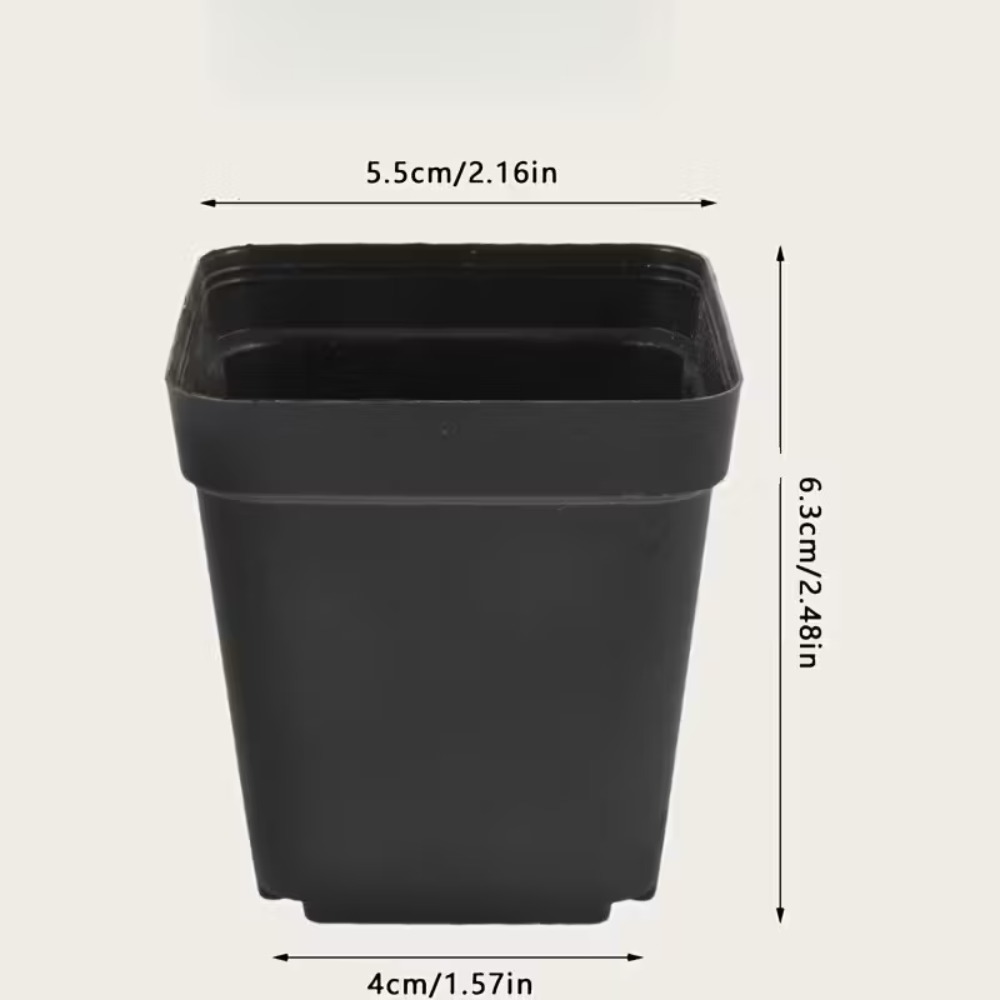 TEMU 80 Pcs Mini Square Plastic Plant Pots - With Drainage Holes Lightweight, Indoor/ Balcony Decor