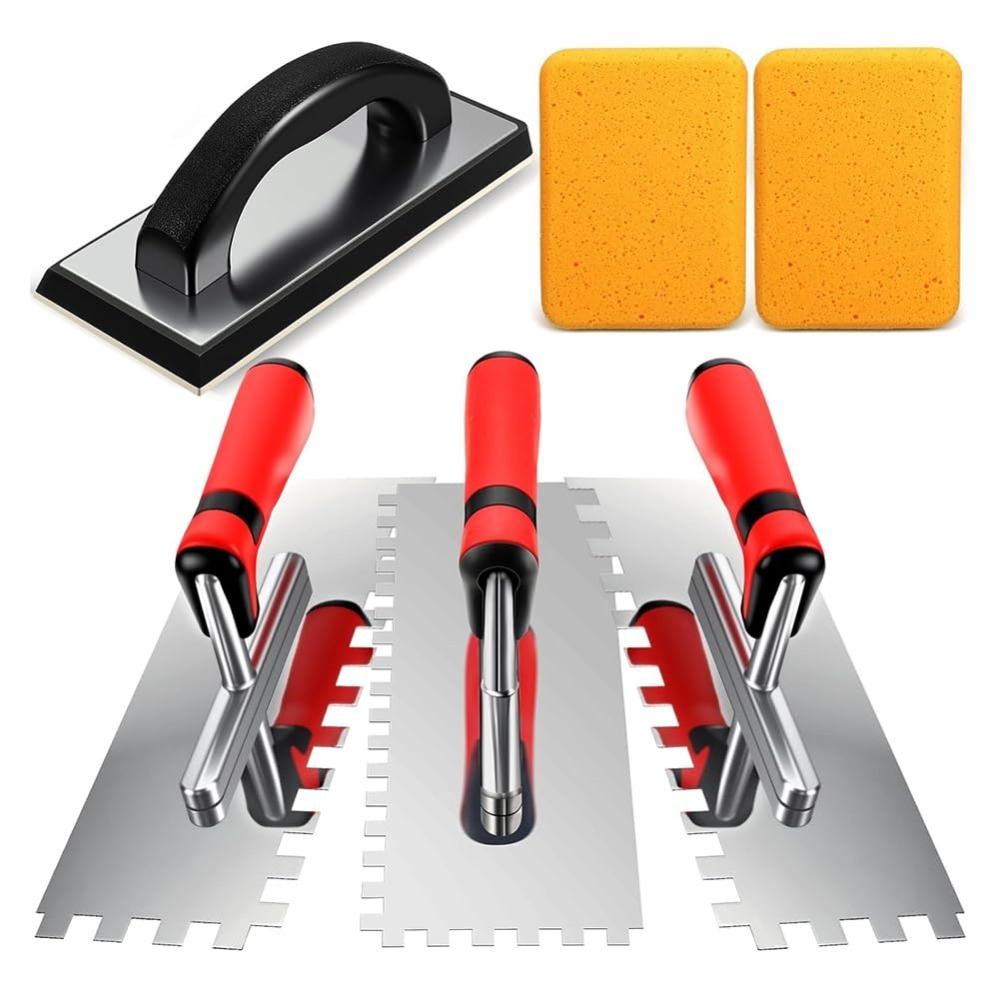 6pcs Wall Floor Tile Laying Tools Rubber Trowel Grout Sponge Set