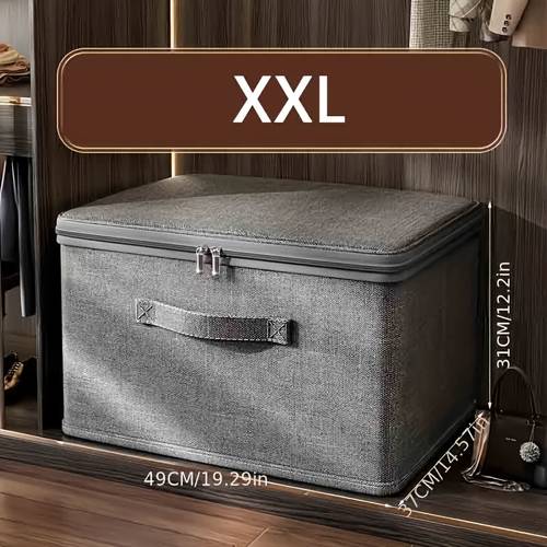 2pcs set 1 zipper cover organizer locks large thick foldable storage bin ideal for wardrobe clothing organization and living room clutter manasynthetic gemstoneent